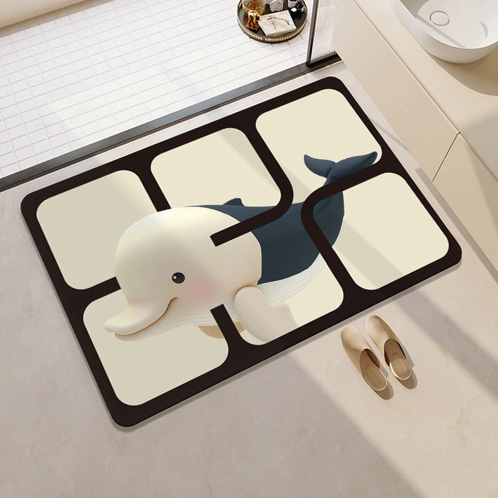 Mermaid-Themed Memory Foam Bath Mat Bowlift