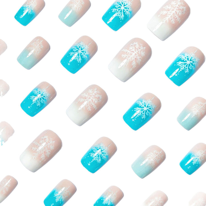 Wintry Artistic Nails with Shimmering Snowflake Design Bowlift
