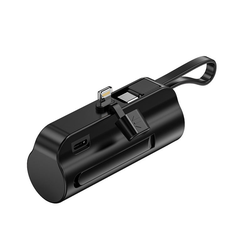 Portable charger with integrated charging cable and ergonomic design Bowlift