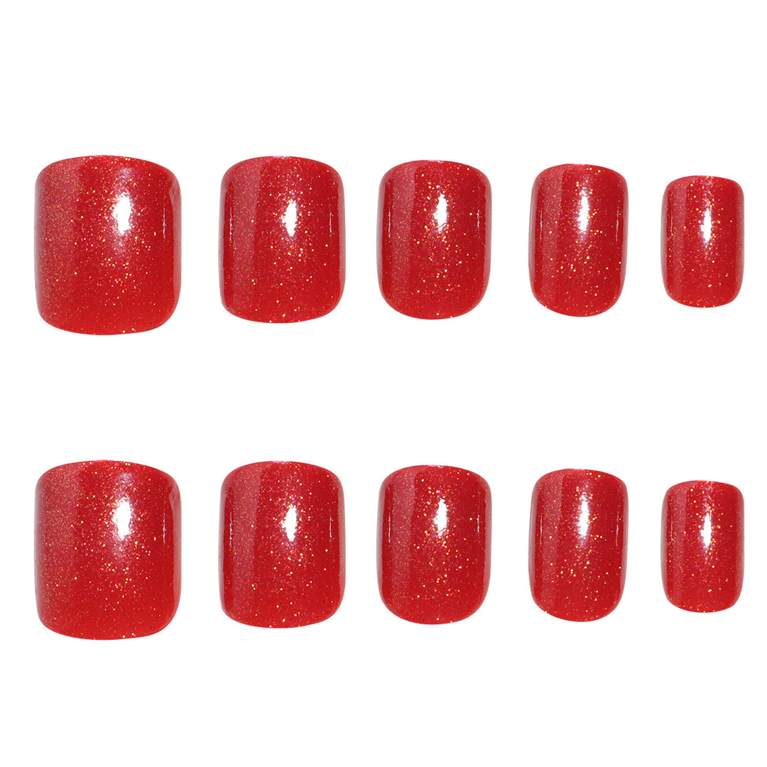 Glittery Press-On Toenail Set Bowlift