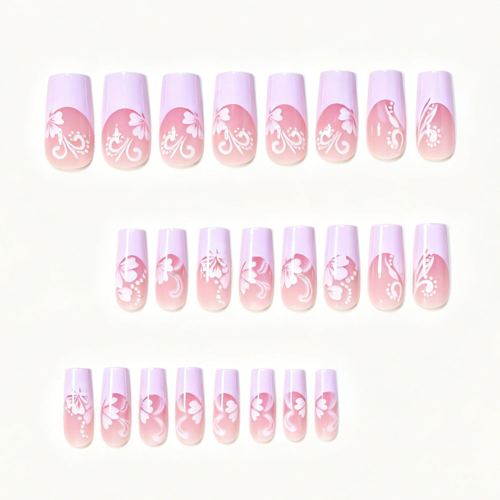 Floral Accent Press-On Nail Art Set Bowlift