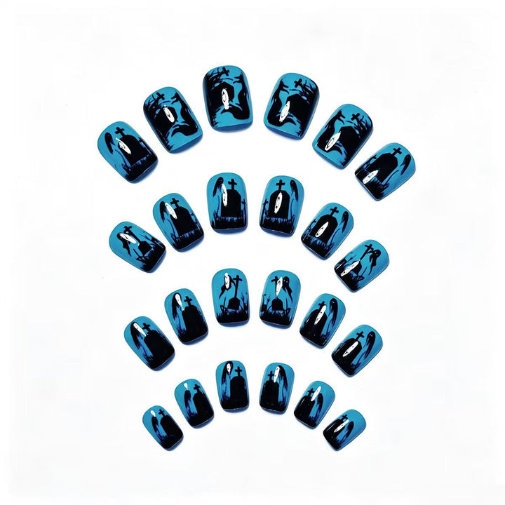Creative Halloween Art Nails with Haunting Tombstone Design Bowlift