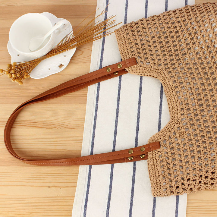 Large Shoulder Bag Made from Handwoven Natural Material Bowlift