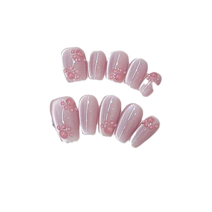 Artistic French Tip Press-On Nails Bowlift