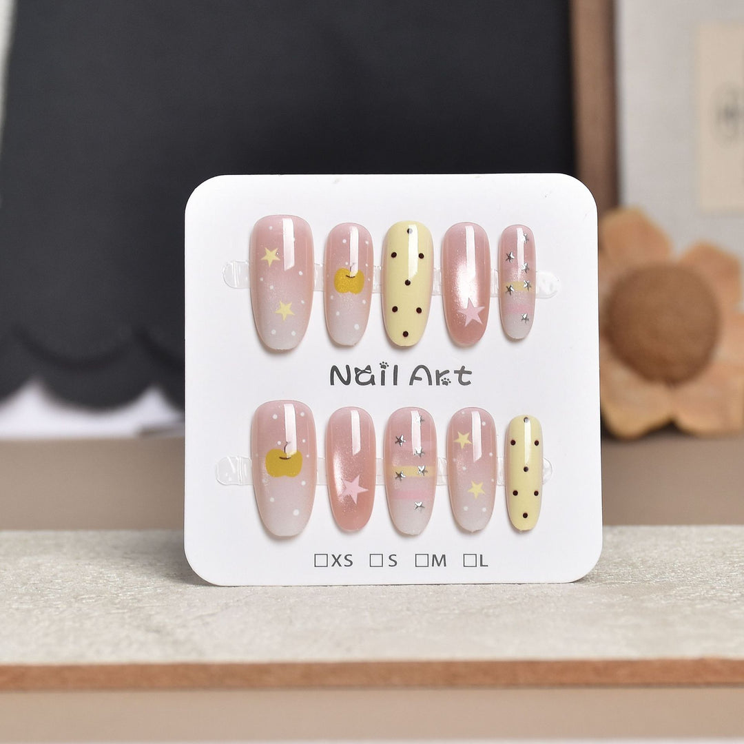 Decorative Press-On Nail Extensions with Floral Accents Bowlift