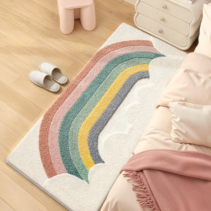 Textured Rainbow Bath Rug Bowlift