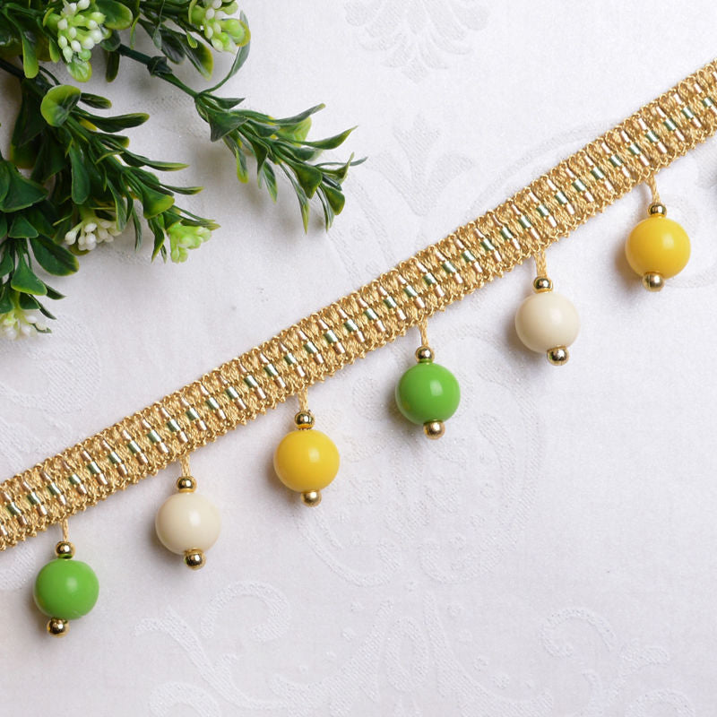 Decorative lace trim with colorful pendants Bowlift