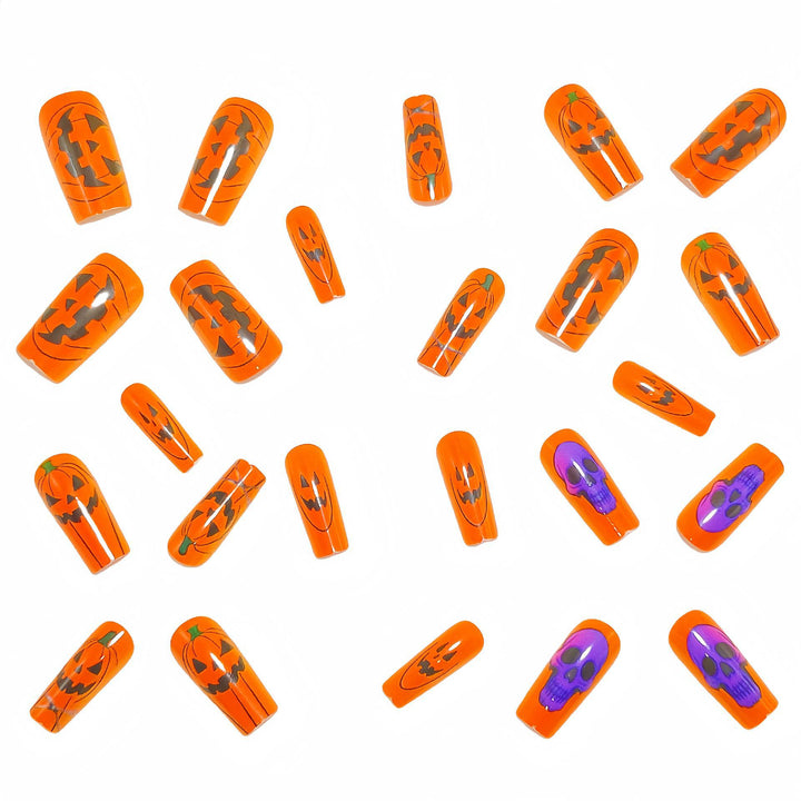 Halloween artificial nails with vibrant spooky design Bowlift