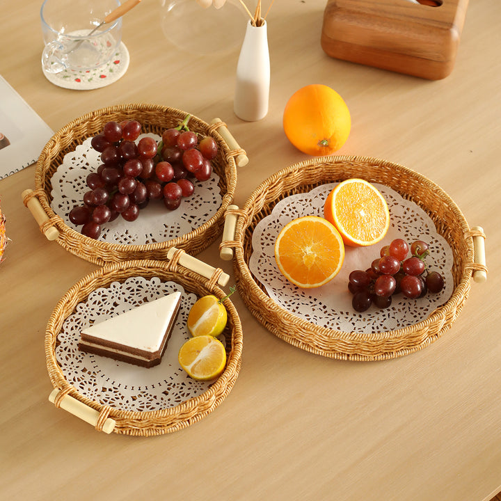 Handwoven Decorative Serving Tray Bowlift