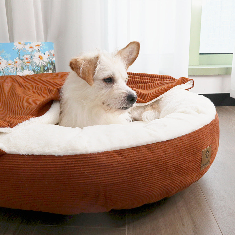 Round Cushioned dog bed