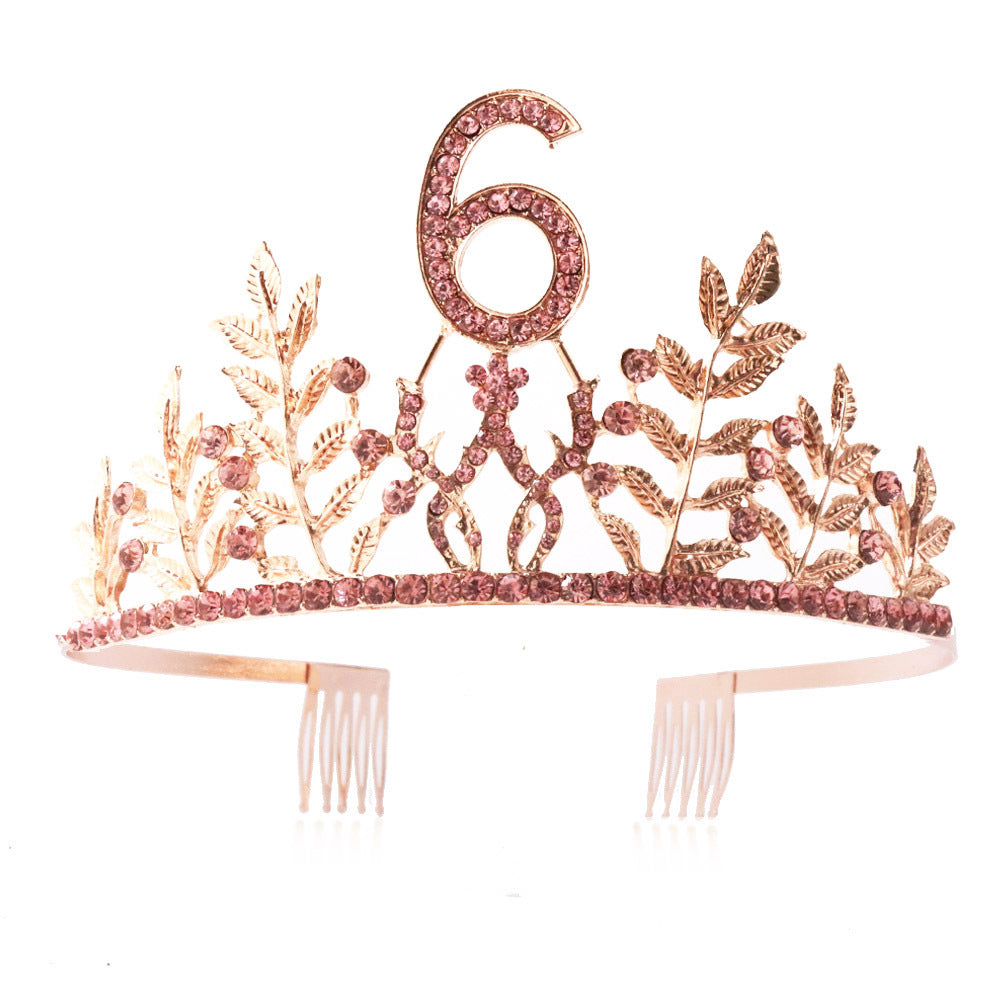 Women's Glamorous Birthday Crown with Shining Rhinestones Bowlift