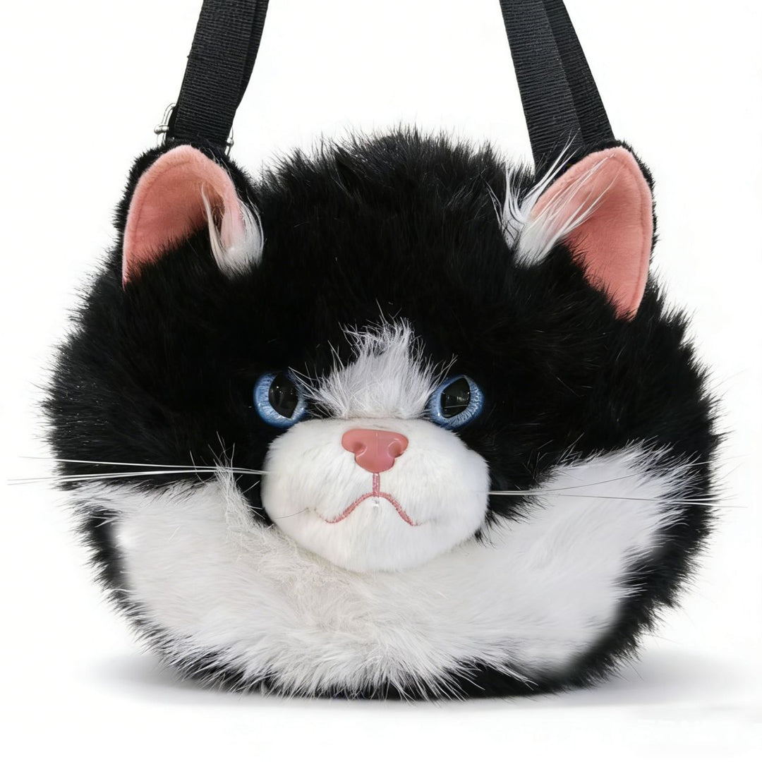Playful Plush Cat-Themed Crossbody Bag Bowlift