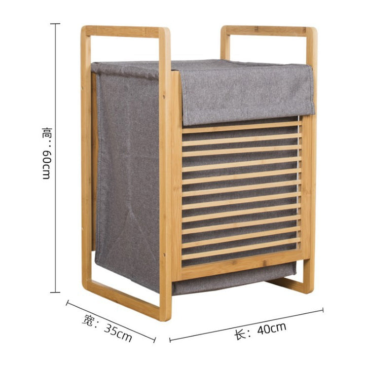 Laundry basket with bamboo frame and fabric insert Bowlift