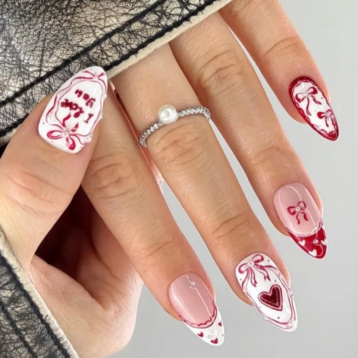 Romantic Message Press-On Nails Bowlift
