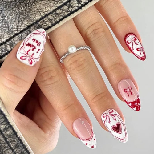 Romantic Message Press-On Nails Bowlift