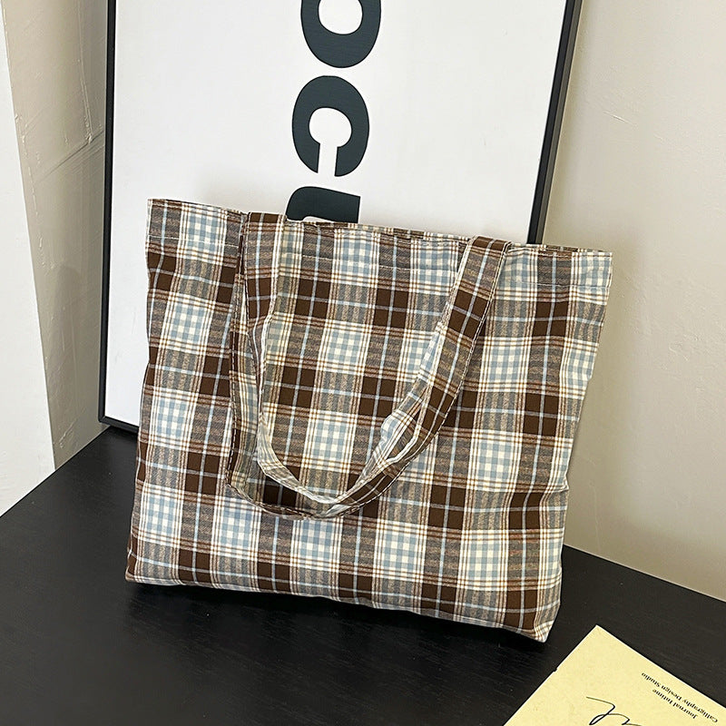 WoStylish Plaid Tote Bag Bowlift