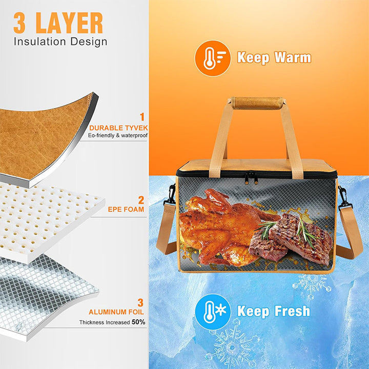 Insulated cooler bag with ergonomic shoulder strap Bowlift