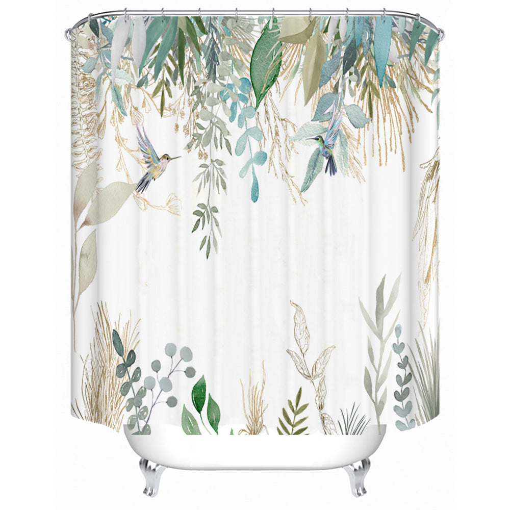 Floral Lavender Pattern Shower Curtain Bowlift