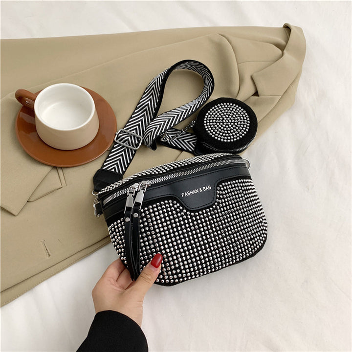 Stylish Rhinestone Embellished Mini Crossbody Bag Bowlift