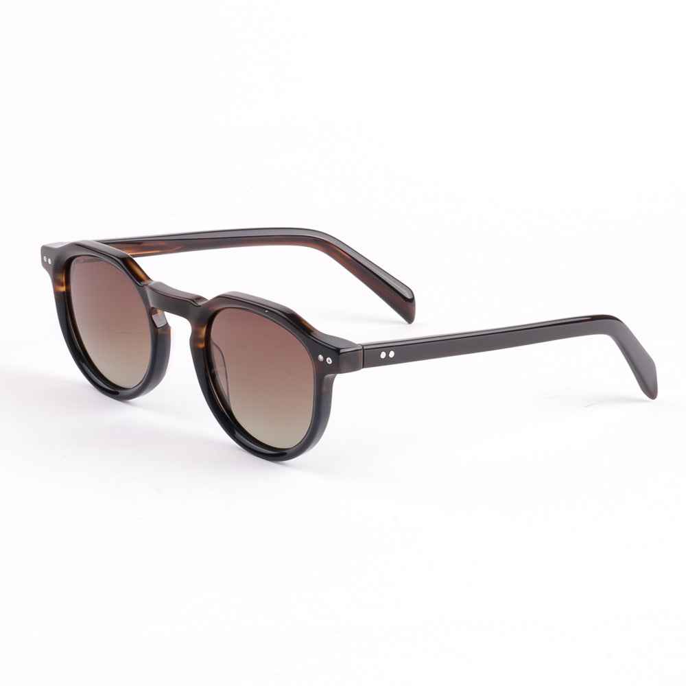 Ladies' fashionable sunglasses with stylish round frame and UV protection Bowlift