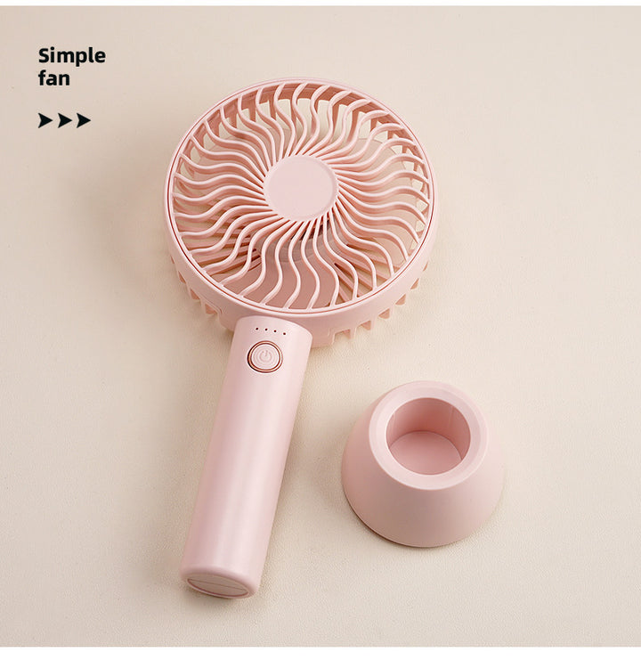 Women's Portable Hand Fan with Ergonomic Handle and Integrated Stand Function Bowlift