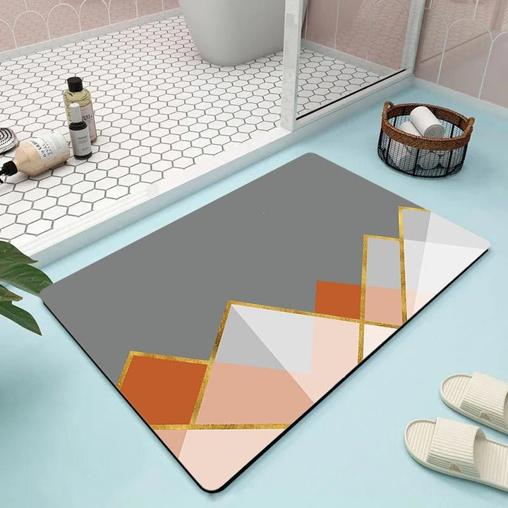 Abstract Floral Bathroom Mat