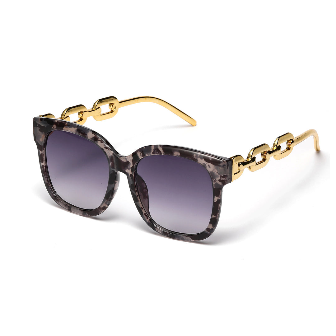 Ladies fashionable oversized sunglasses with luxurious chain frame Bowlift