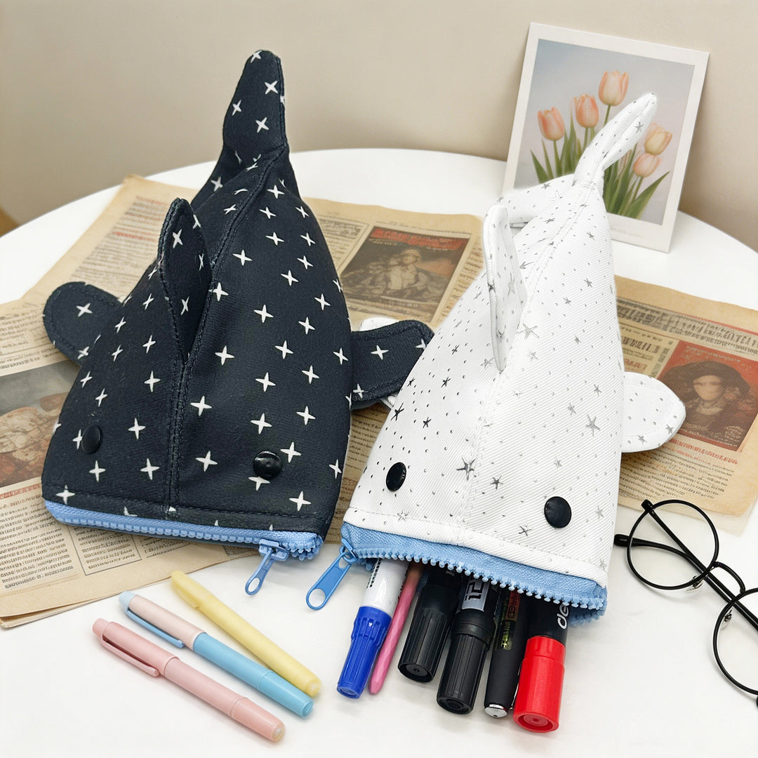 Plush Shark-Shaped Pencil Case Bowlift