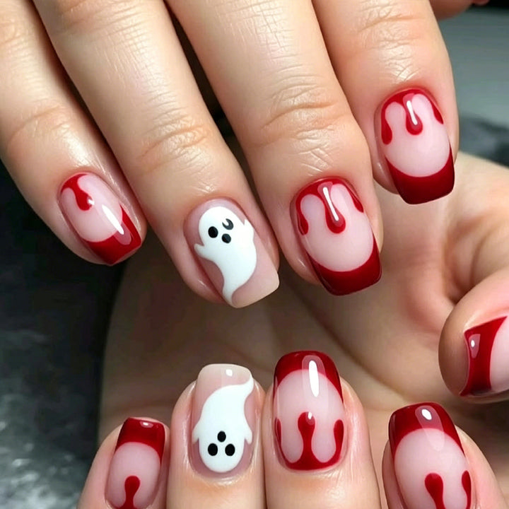 Spooky Ghost-Themed Nail Art Extensions Bowlift
