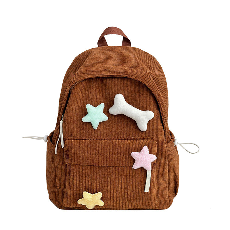 Cute Corduroy School Backpack Bowlift