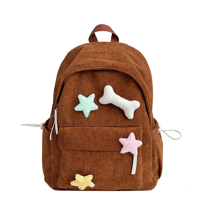 Cute Corduroy School Backpack Bowlift