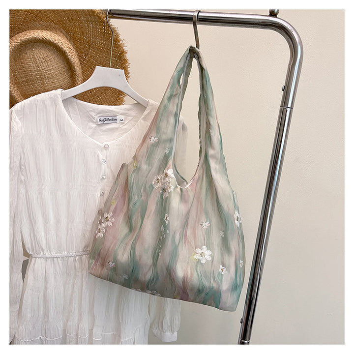 Elegant Floral Printed Shoulder Tote Bag Bowlift