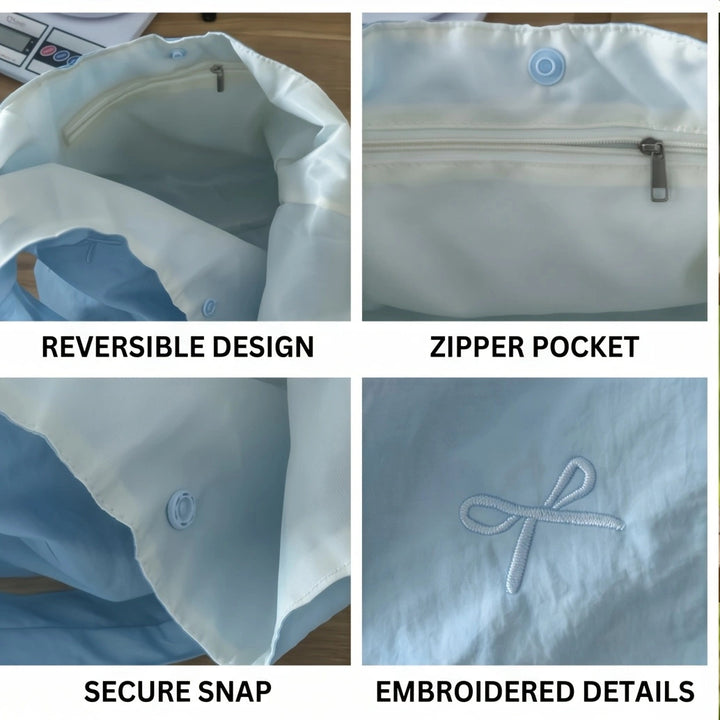 Tote bag with decorative bows Bowlift