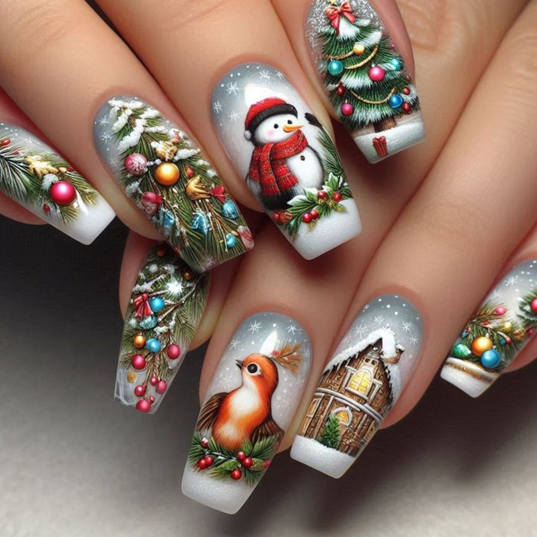 Themed Holiday Nail Art Extensions Bowlift
