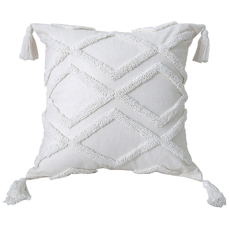 Textured Geometric Throw Cushion