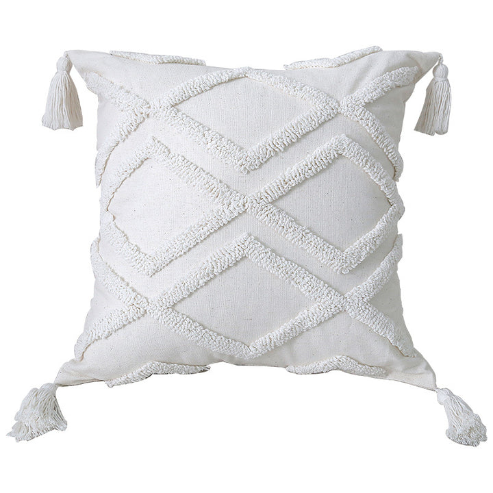 Textured Geometric Throw Cushion