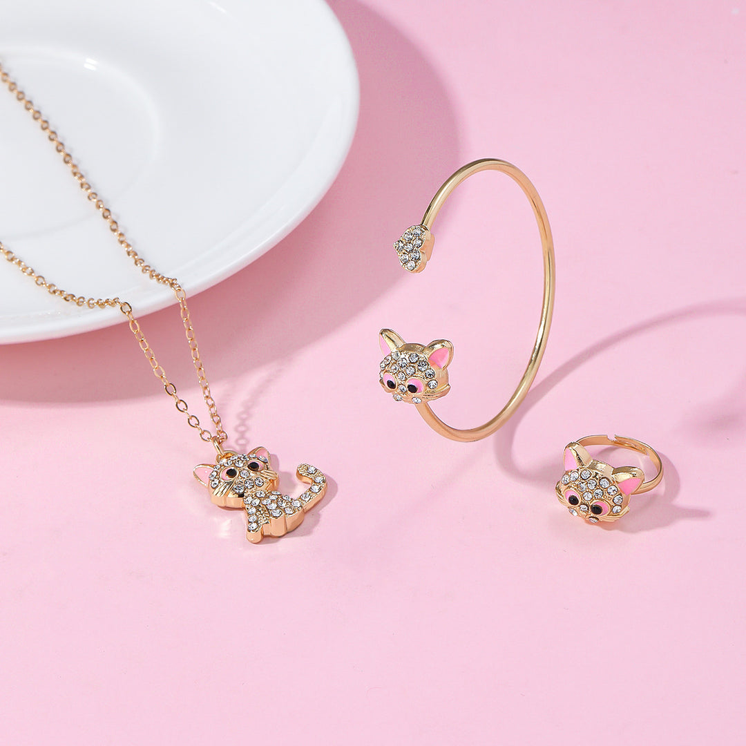 Playful Cat Jewelry Set Bowlift