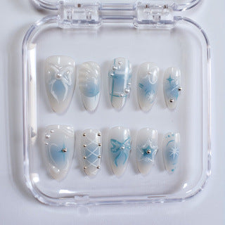 Decorative Press-On Nail Art Set with Unique Designs Bowlift
