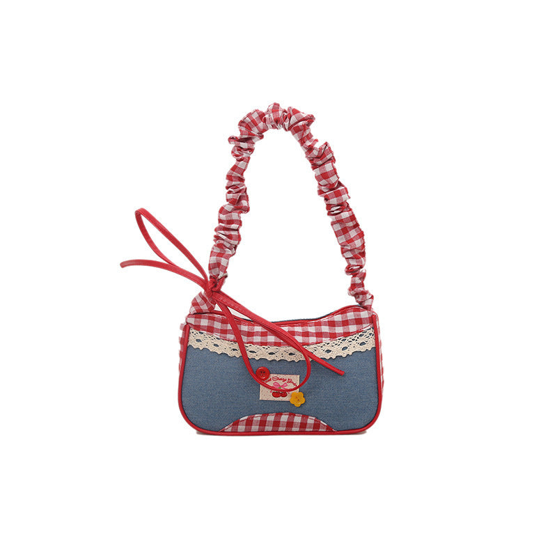 Retro Gingham Mini Crossbody Bag Bowlift