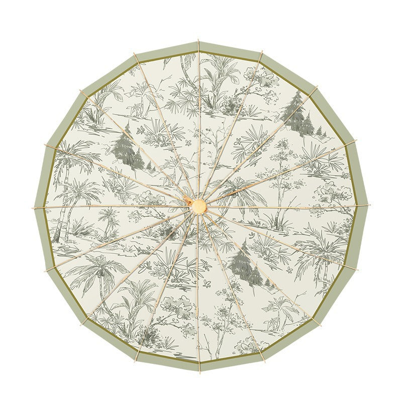Ladies elegant folding umbrella with floral pattern and carrying bag Bowlift