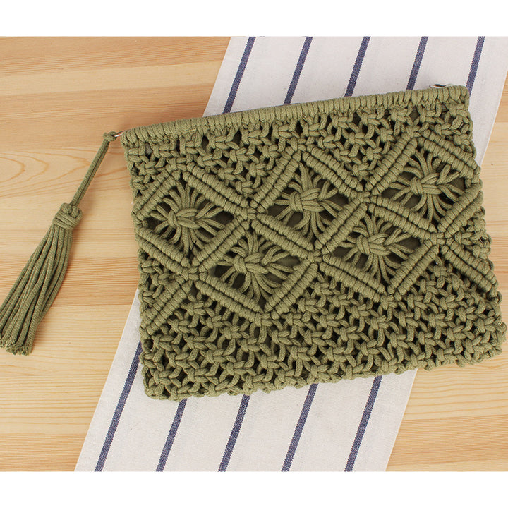 Macrame Clutch with Filigree Design Bowlift