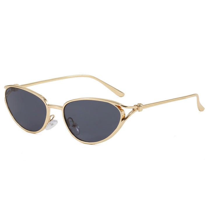Trendy Cat-Eye Sunglasses with Metallic Frame Bowlift