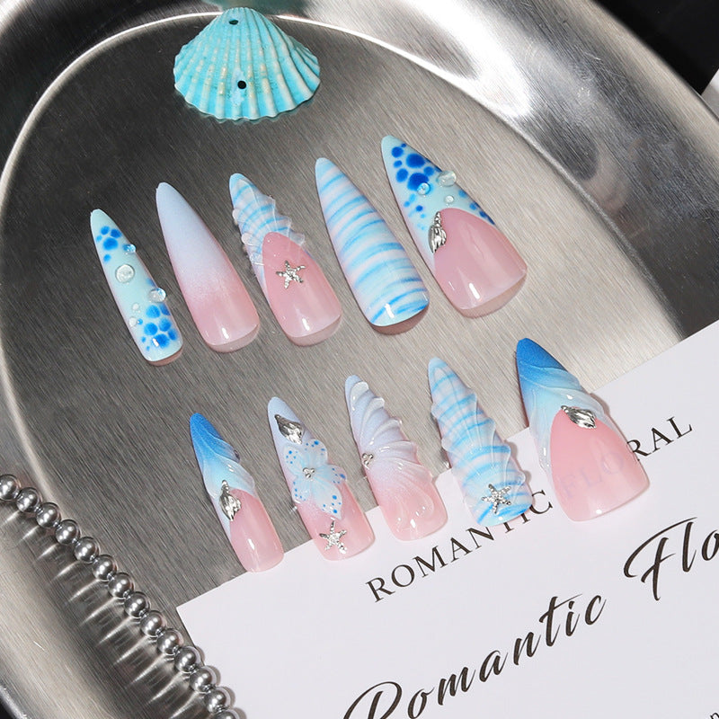 Sea-Inspired Press-On Nail Set Bowlift