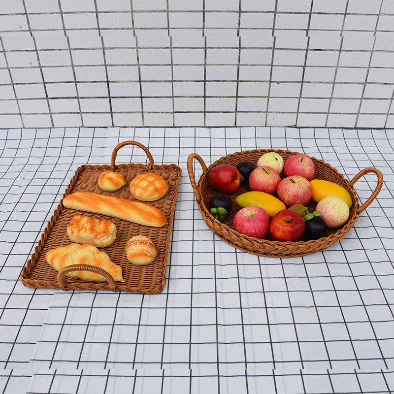 Handcrafted Woven Serving Tray Set Bowlift