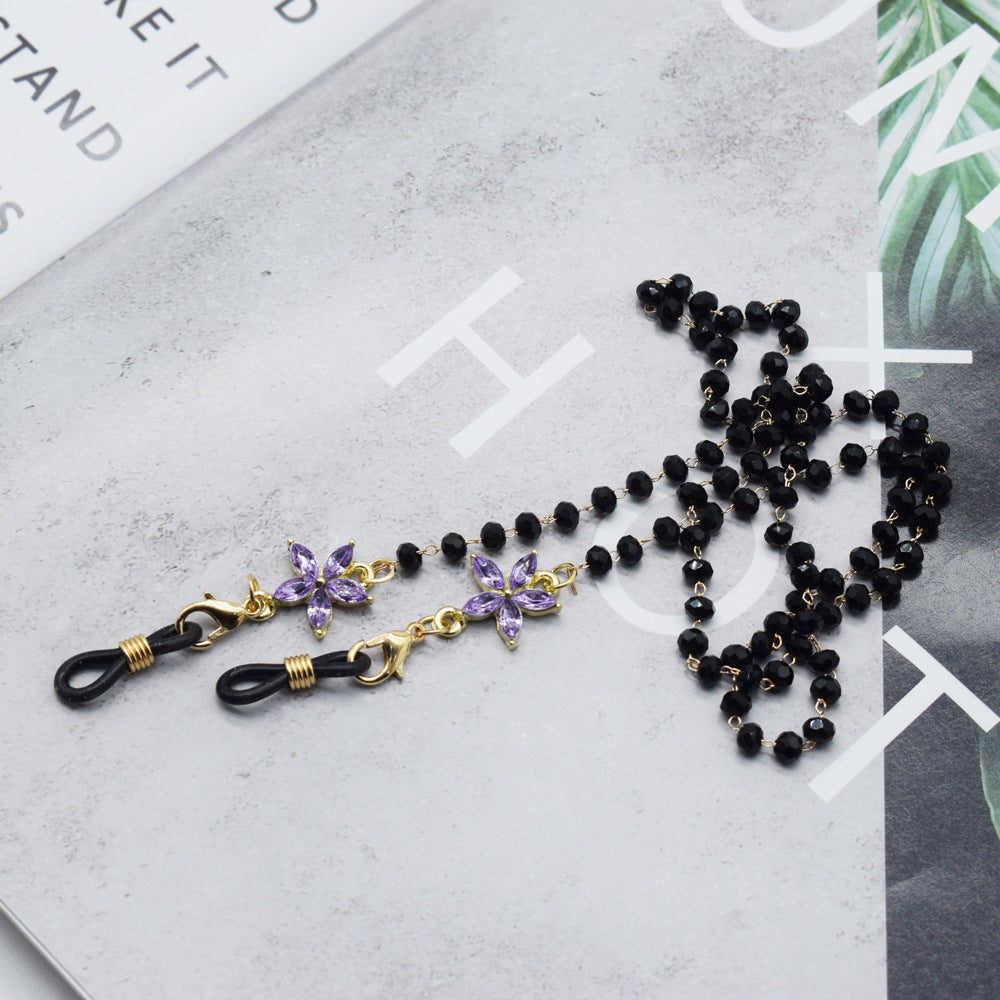 Elegant Floral-Accented Eyewear Chain Bowlift