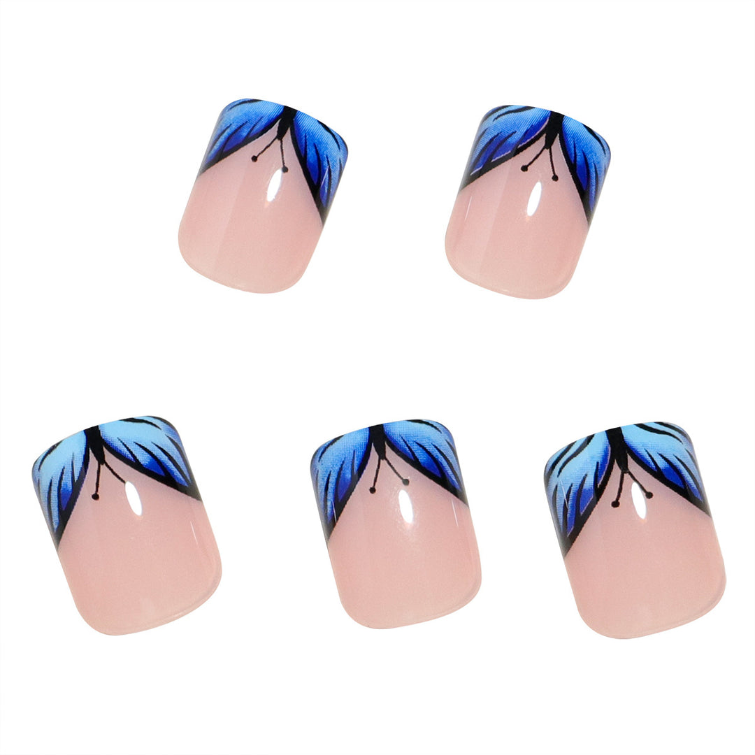 Premium Floral Design Press-On Nail Set Bowlift