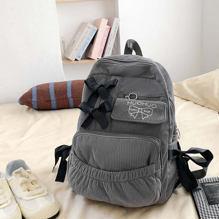 Stylish Corduroy Backpack