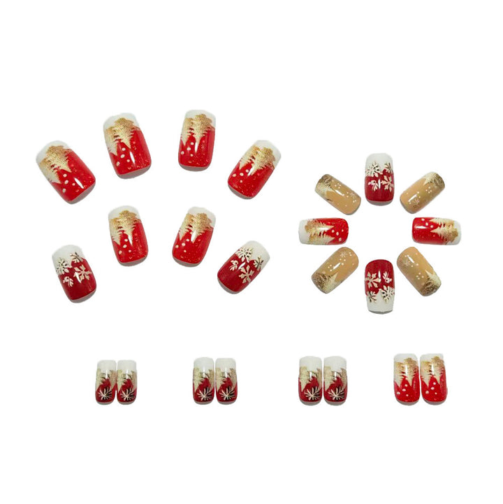 Christmas art nails with festive winter design Bowlift
