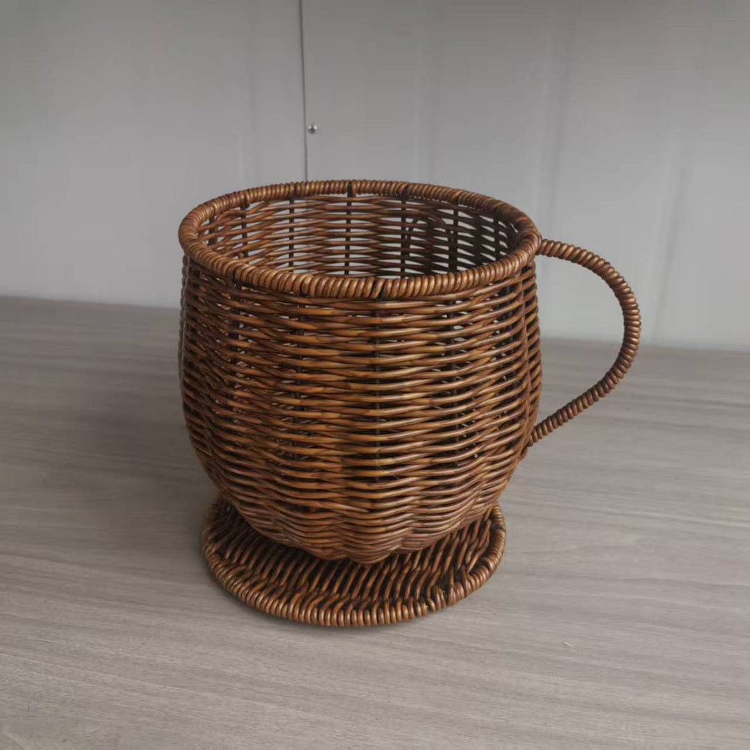Handcrafted Natural Wicker Planter Bowlift