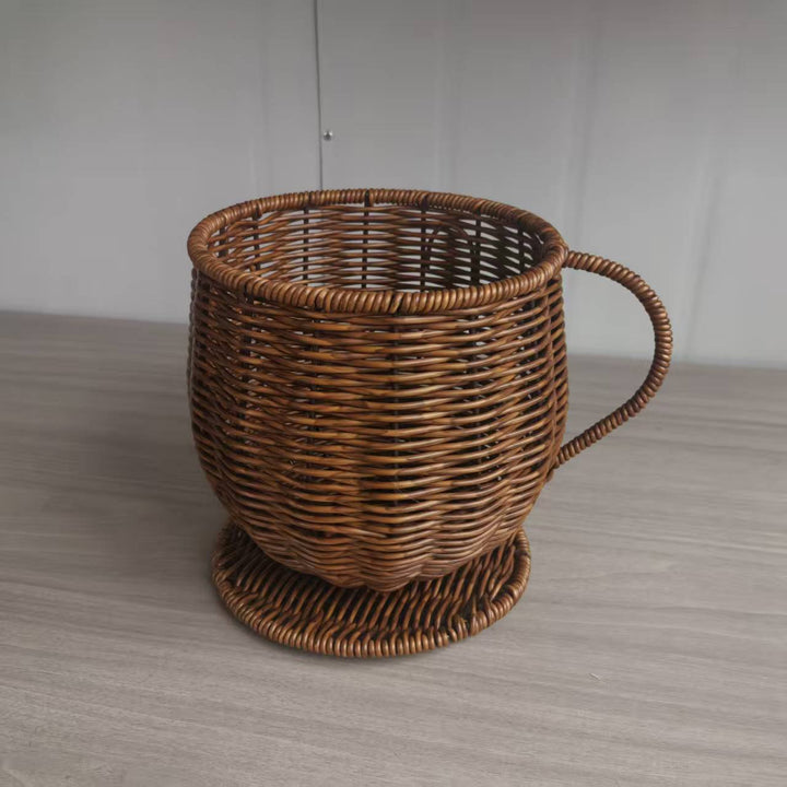 Handcrafted Natural Wicker Planter Bowlift